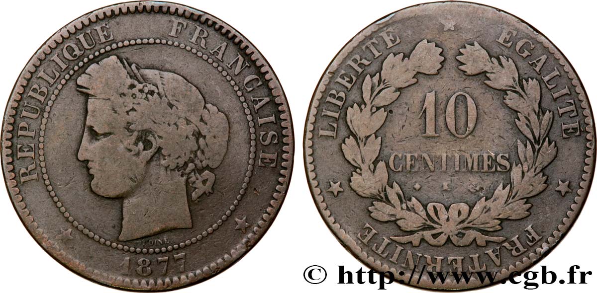 10 centimes Cérès 1877 Bordeaux F.135/19 B10 