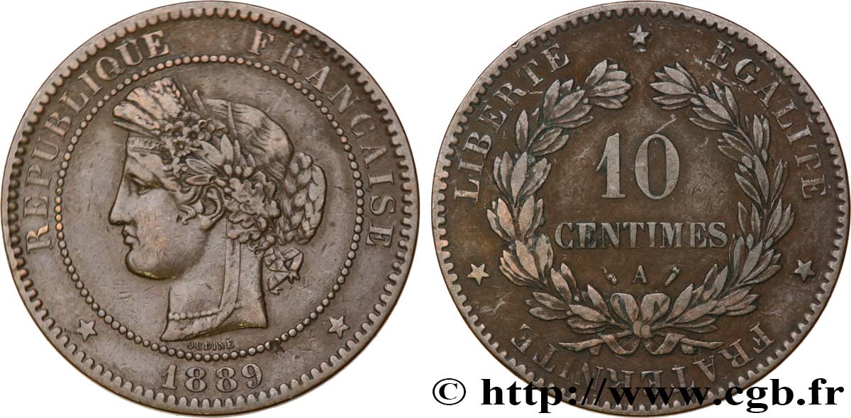 10 centimes Cérès 1889 Paris F.135/34 S35 