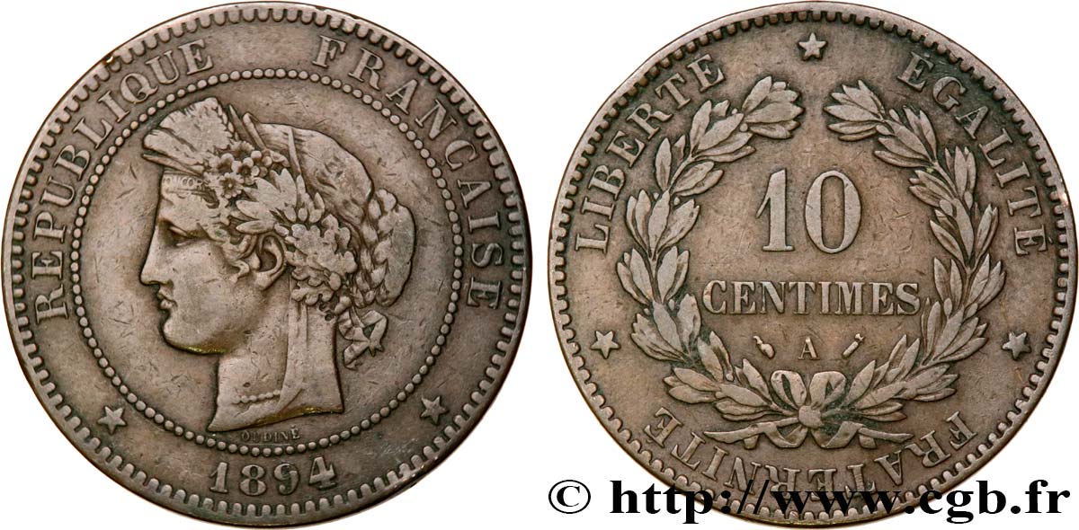 10 centimes Cérès 1894 Paris F.135/39 VF20 