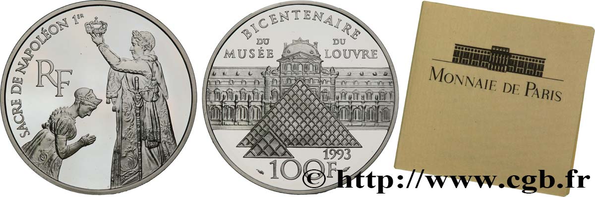 Belle Épreuve 100 francs sacre de Napoléon 1er 1993  F.1625 2 MS 