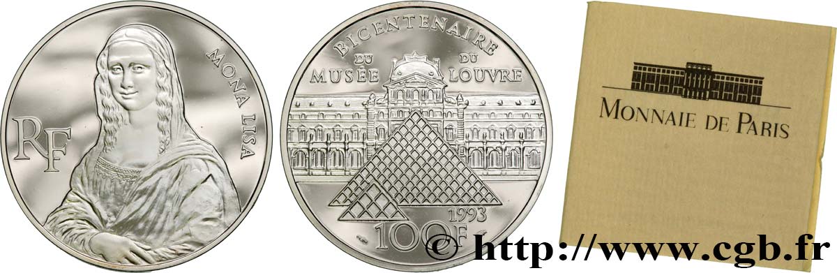 Belle Épreuve 100 francs - Mona Lisa 1993  F.1623 1 FDC 