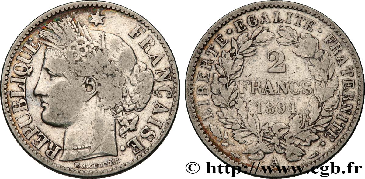 2 francs Cérès, avec légende 1894 Paris F.265/16 MB25 