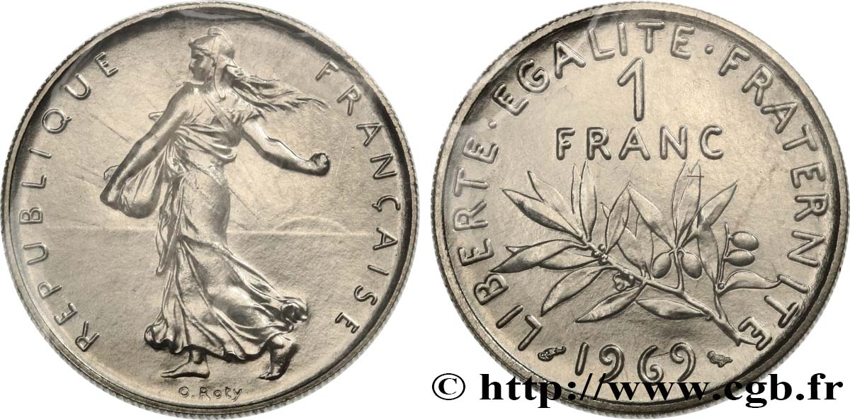 1 franc Semeuse, nickel 1969 Paris F.226/14 ST 