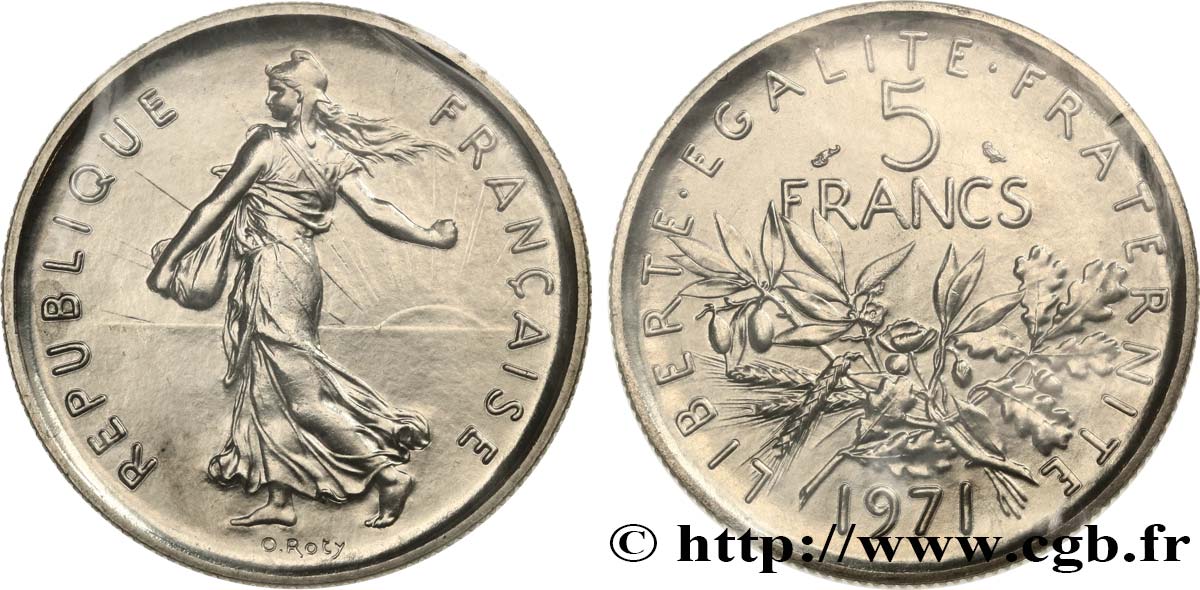 5 francs Semeuse, nickel 1971 Paris F.341/3 FDC 