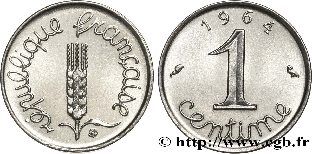 1 centime Épi, avec rebord 1964 Paris F.106/9 SUP62 