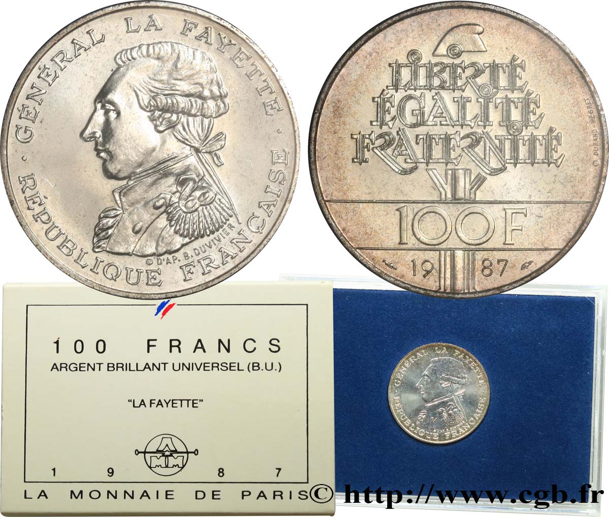 Brillant Universel 100 francs Égalité - La Fayette 1987 Paris F.455/2 var. FDC 