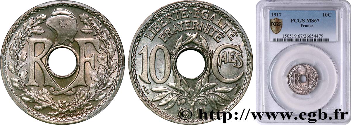 10 centimes Lindauer 1917  F.138/1 FDC67 PCGS