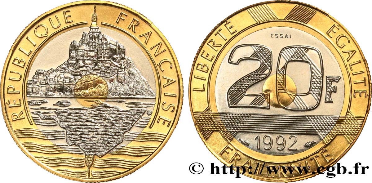 Essai de 20 francs Mont Saint-Michel 1992 Pessac F.403/1 ST 