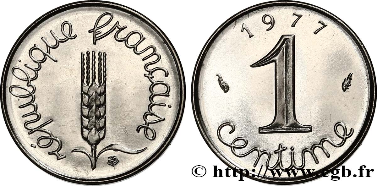 1 centime Épi, avec rebord 1977 Pessac F.106/32 SPL64 
