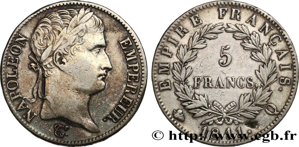 5 francs Napoléon Empereur, Empire français 1811 Perpignan F.307/37 VF 