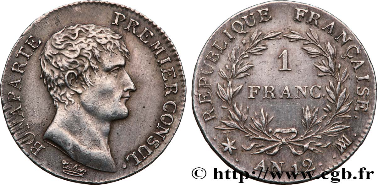 1 franc Bonaparte Premier Consul 1804 Marseille F.200/17 MBC+ 