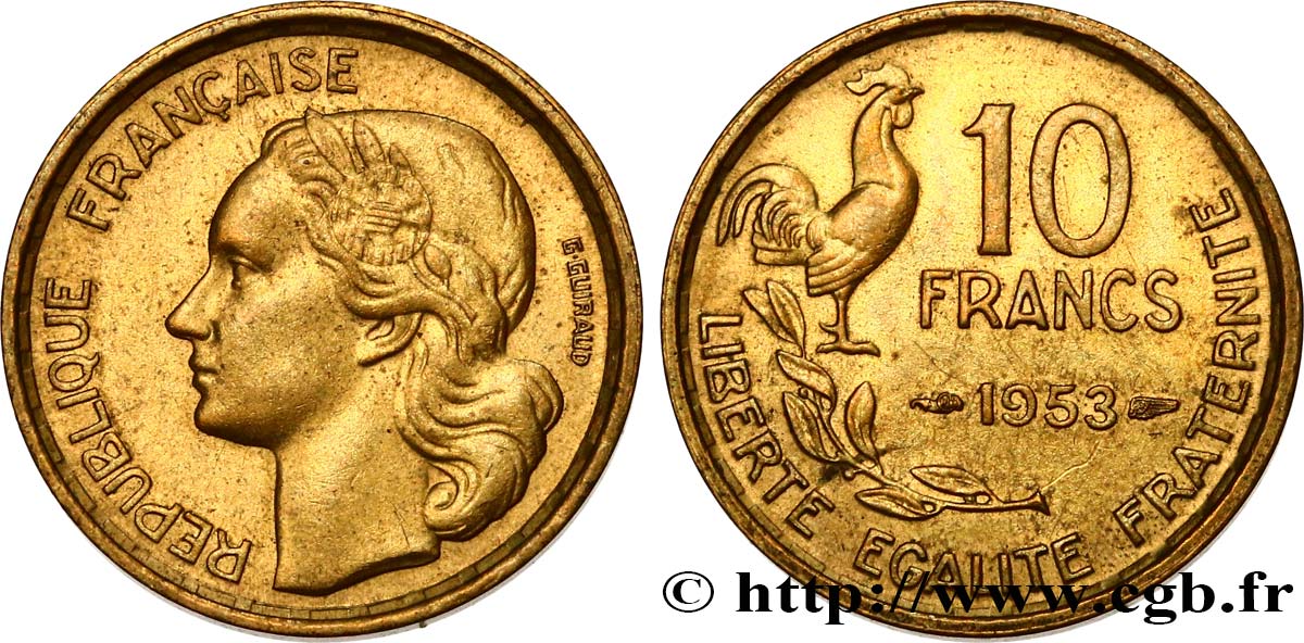 10 francs Guiraud 1953  F.363/8 q.SPL 
