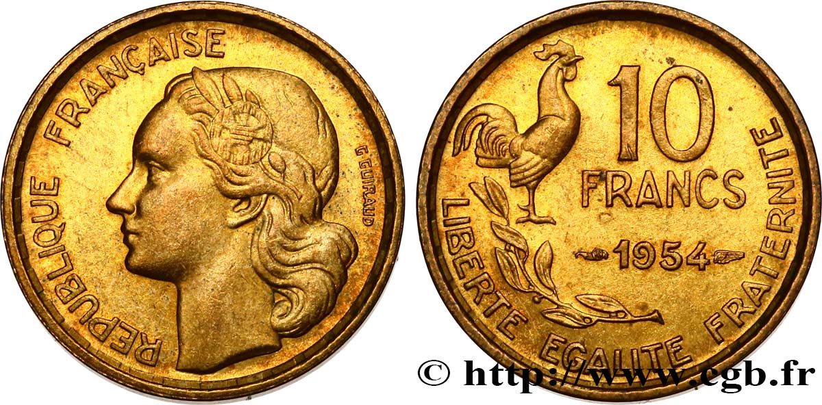 10 francs Guiraud 1954  F.363/10 SPL60 