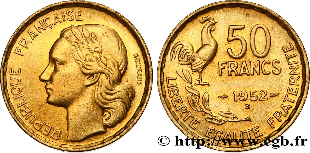 50 francs Guiraud 1952 Beaumont-le-Roger F.425/9 EBC60 