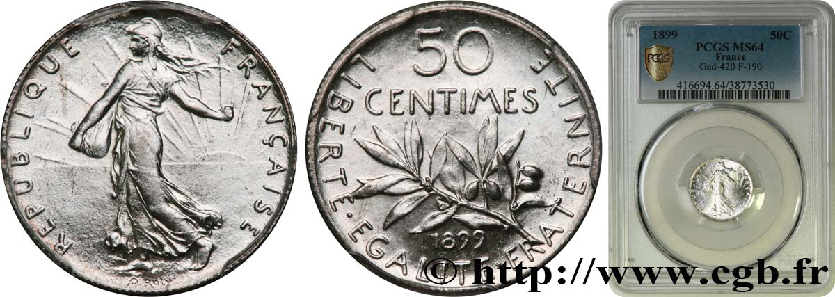50 centimes Semeuse 1899  F.190/5 MS64 PCGS