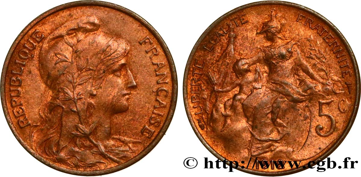 5 centimes Daniel-Dupuis 1912  F.119/24 VZ58 