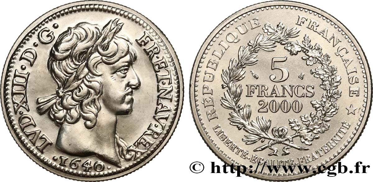 5 francs Louis d’or de Louis XIII 2000 Paris F.352/1 ST 