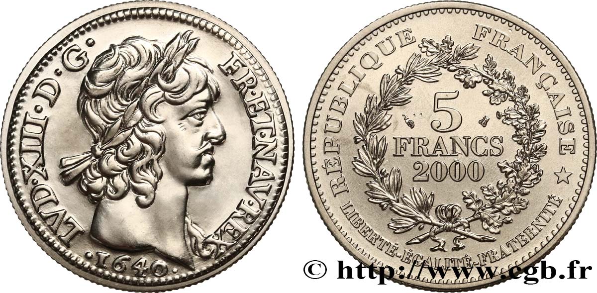 5 francs Louis d’or de Louis XIII 2000 Paris F.352/1 ST 