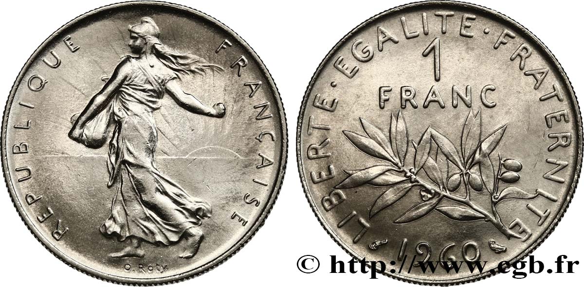 1 franc Semeuse, nickel 1960 Paris F.226/4 SPL63 