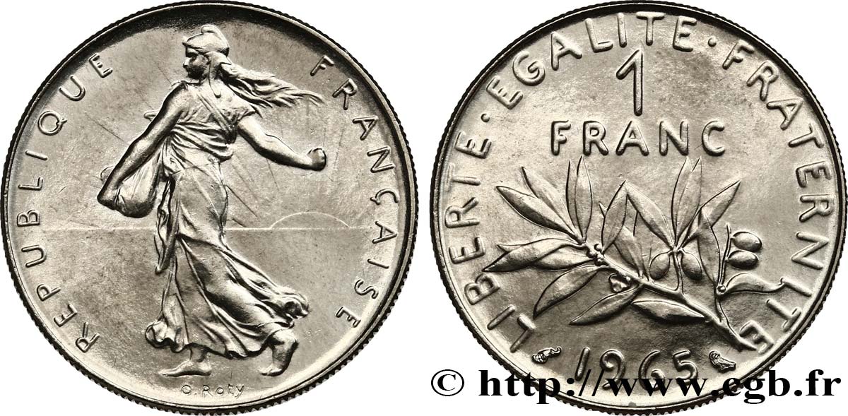 1 franc Semeuse, nickel 1965 Paris F.226/9 MS64 