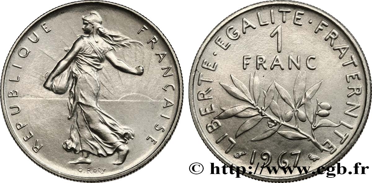 1 franc Semeuse, nickel 1967 Paris F.226/12 SC64 
