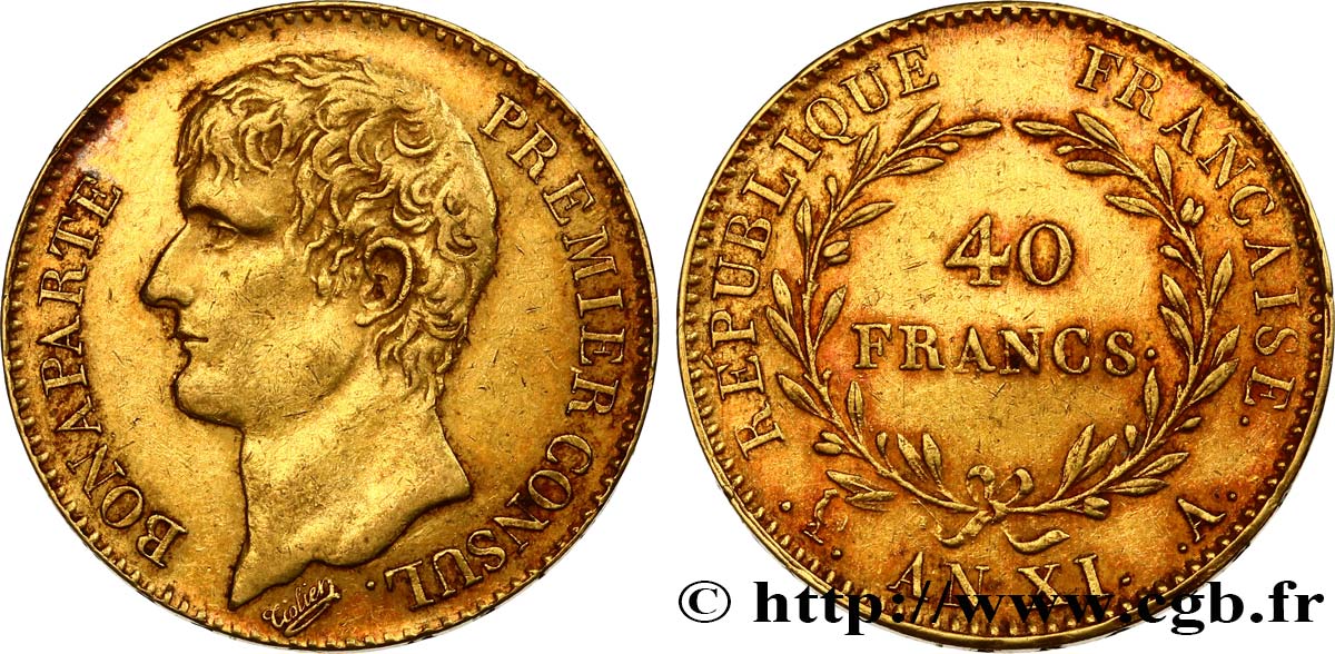 40 francs or Bonaparte Premier Consul 1803 Paris F.536/2 BB50 