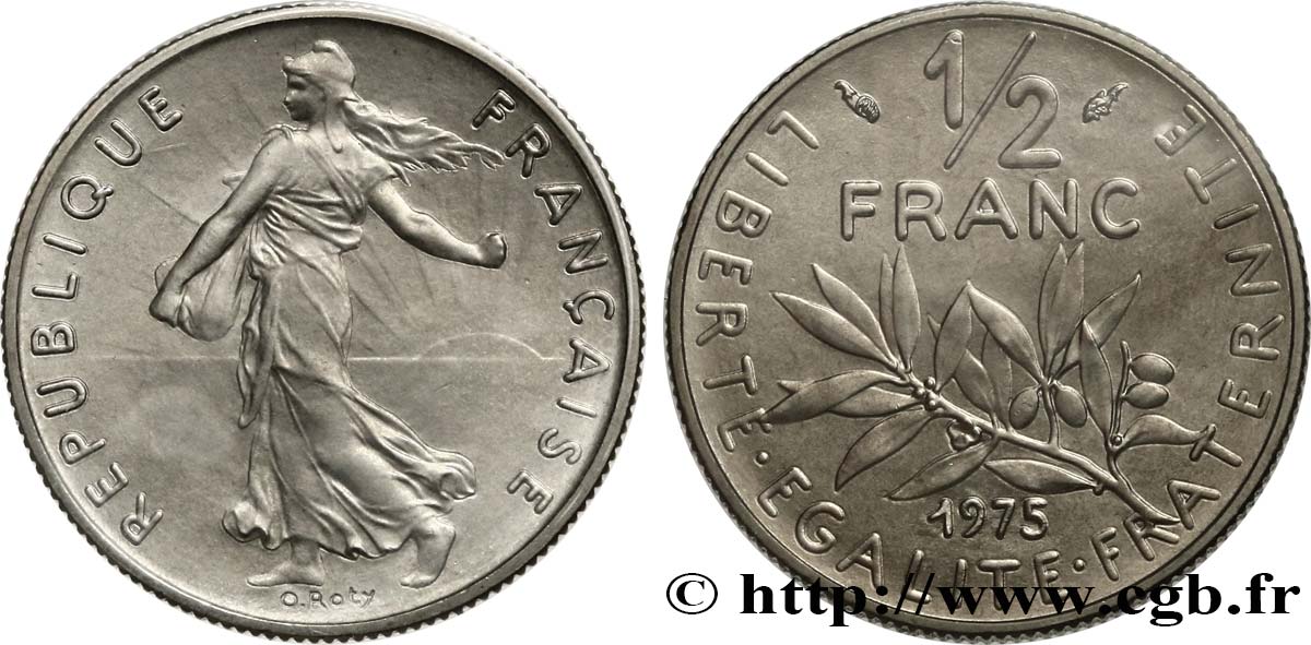 1/2 franc Semeuse 1975 Pessac F.198/14 MS 