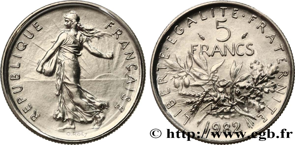 5 francs Semeuse, nickel 1982 Pessac F.341/14 FDC 