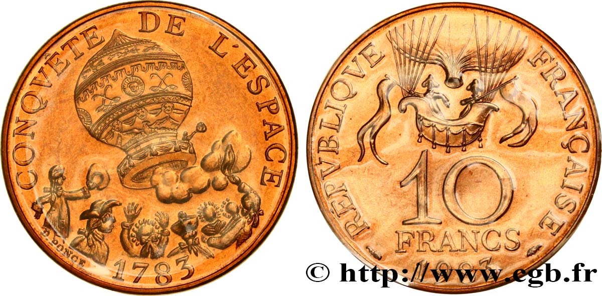 10 francs Conquête de l’Espace 1983  F.367/2 ST 