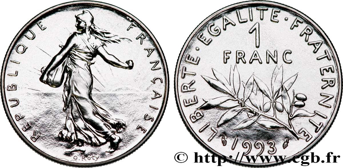 1 franc Semeuse, nickel, BU (Brillant Universel), frappe médaille 1993 Pessac F.226/41 ST 