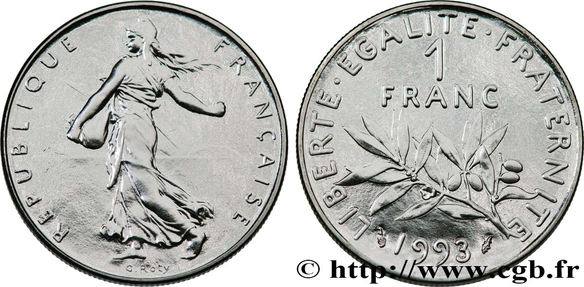 1 franc Semeuse, nickel, BU (Brillant Universel), frappe médaille 1993 Pessac F.226/41 MS 