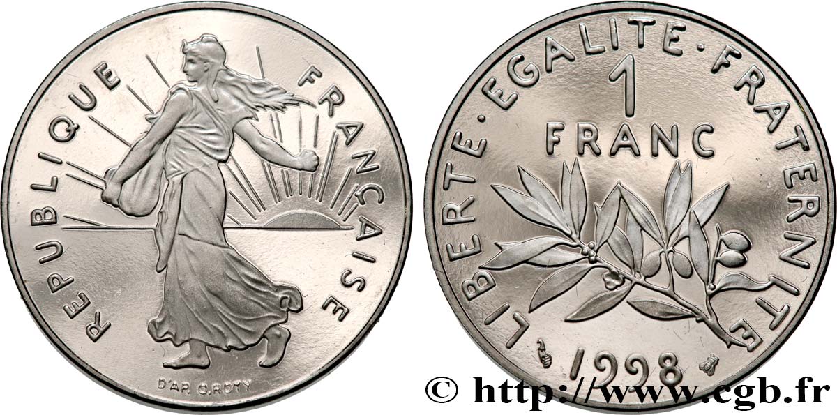 1 franc Semeuse, nickel, BE (Belle Épreuve) 1998 Pessac F.226/46 var. FDC 
