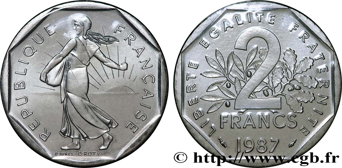 2 francs Semeuse, nickel 1987 Pessac F.272/11 FDC 