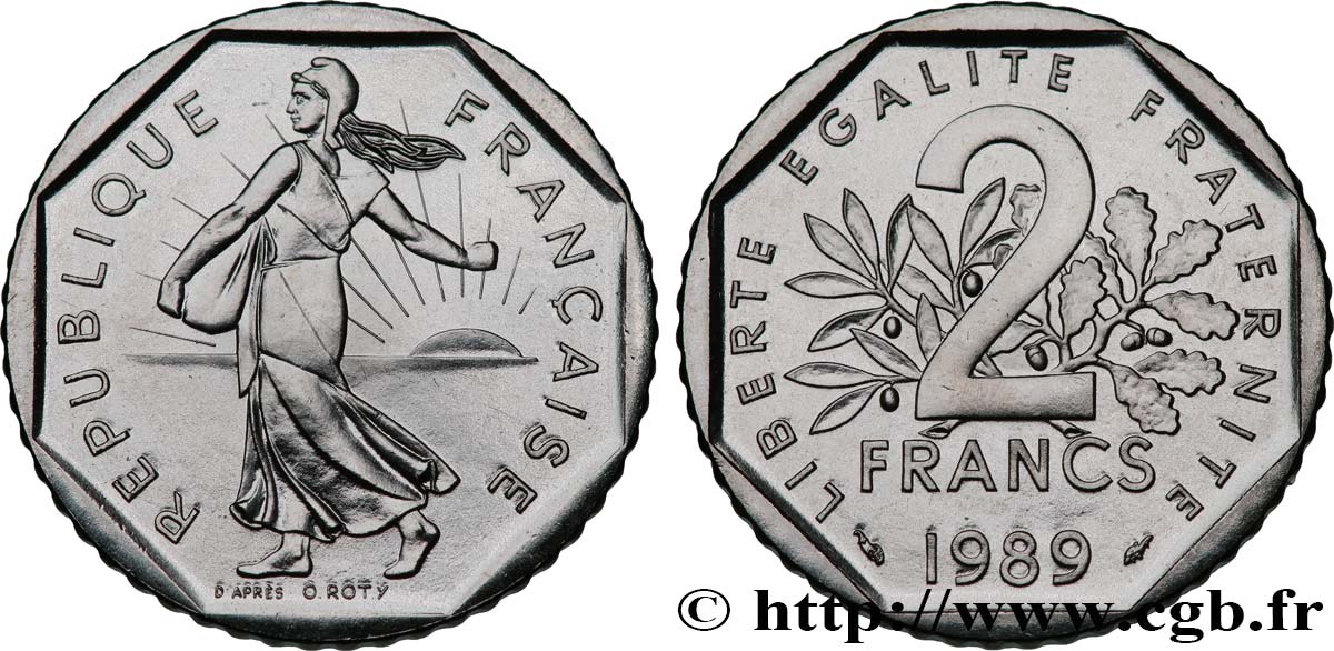 2 francs Semeuse, nickel 1989 Pessac F.272/13 FDC 
