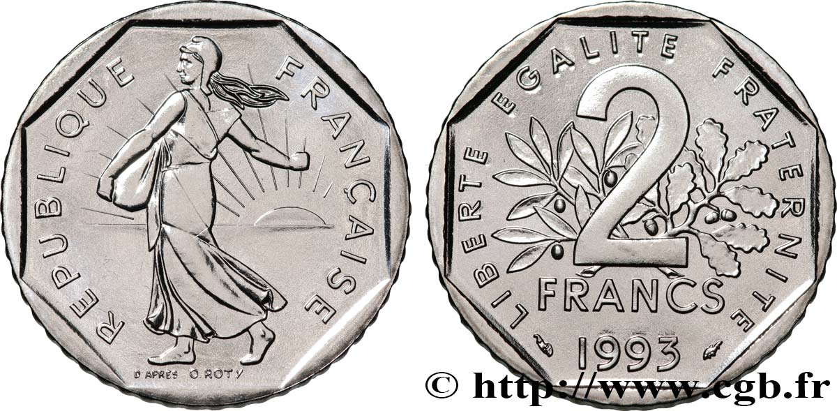 2 francs Semeuse, nickel, frappe médaille 1993 Pessac F.272/20 MS 