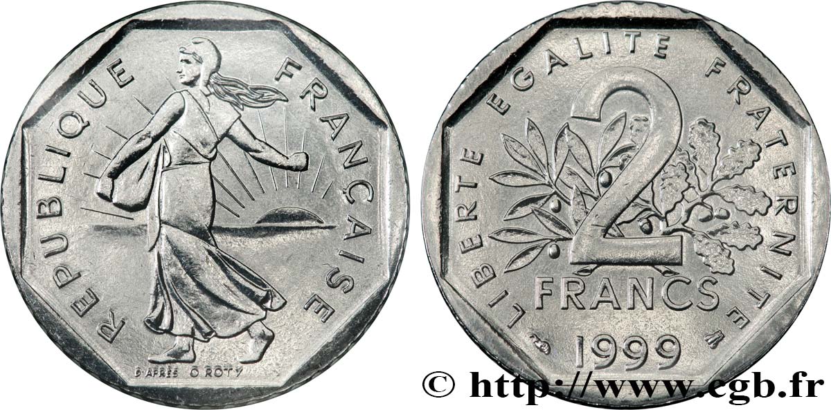 2 francs Semeuse, nickel 1999 Pessac F.272/27 FDC 