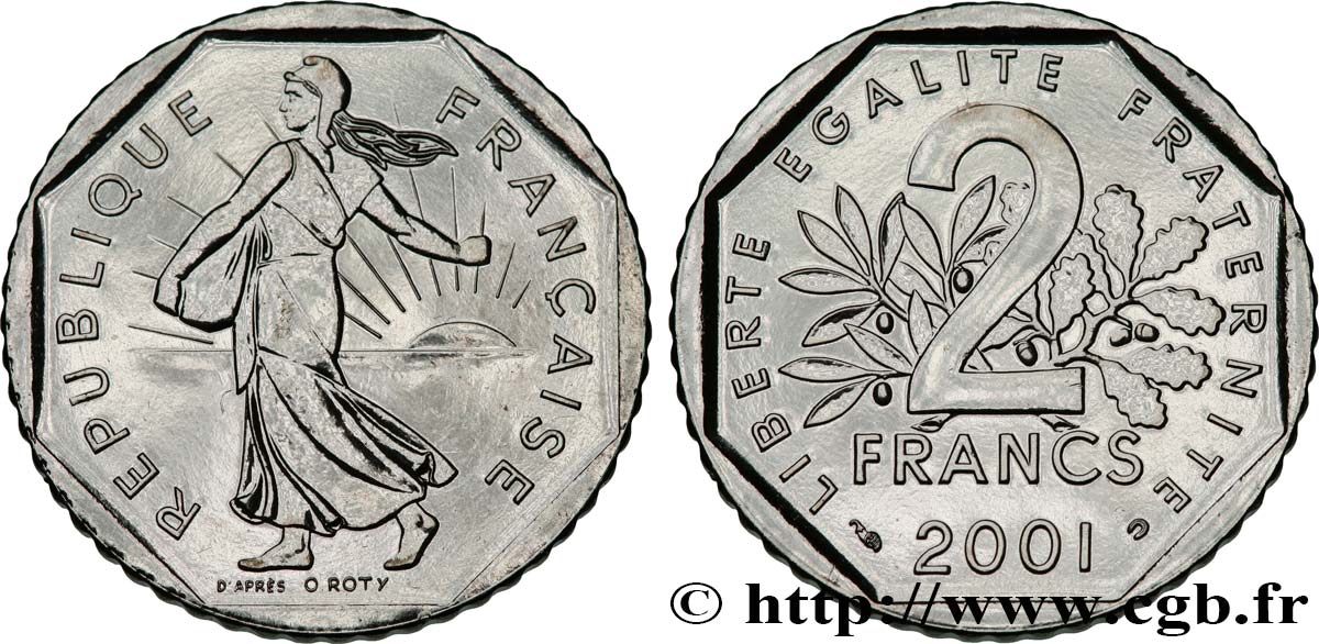 2 francs Semeuse, nickel, BU (Brillant Universel)  2001 Pessac F.272/29 SC64 