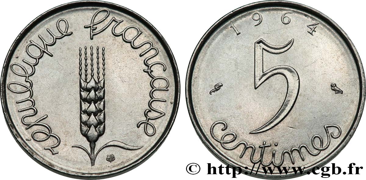 5 centimes Épi 1964  F.124/6 SUP62 