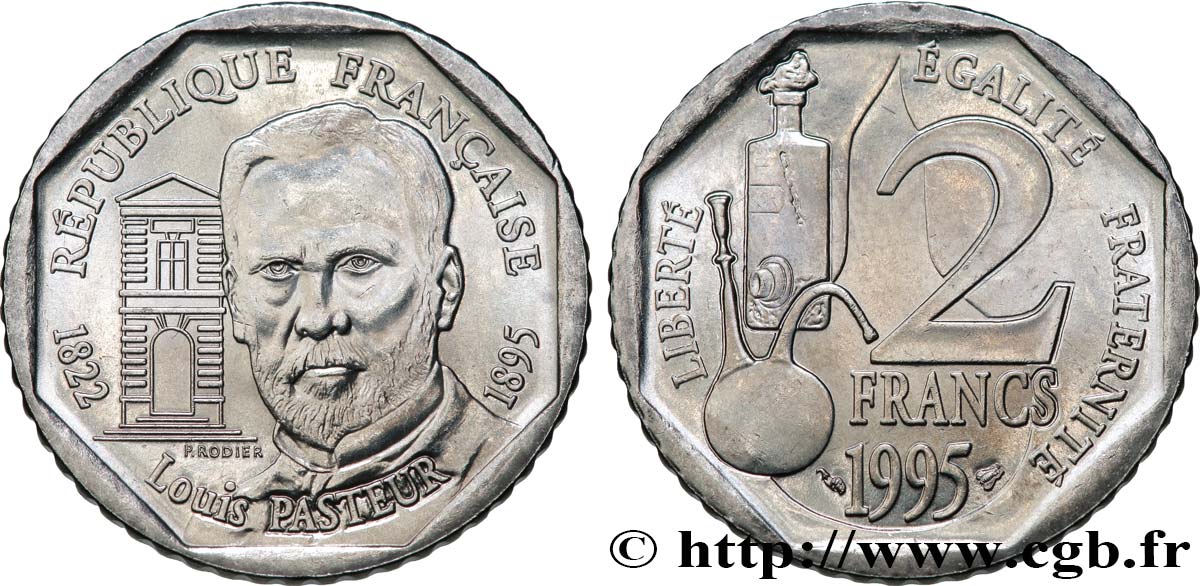 2 francs Louis Pasteur 1995 Pessac F.274/2 MS63 