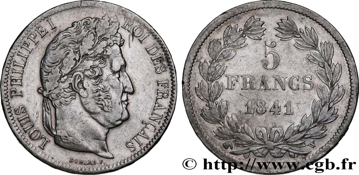 5 francs IIe type Domard 1841 Lille F.324/94 TTB 