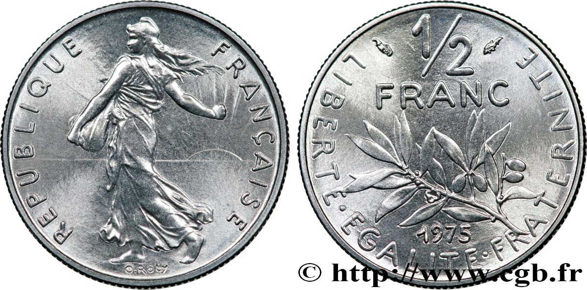 1/2 franc Semeuse 1975 Pessac F.198/14 ST 