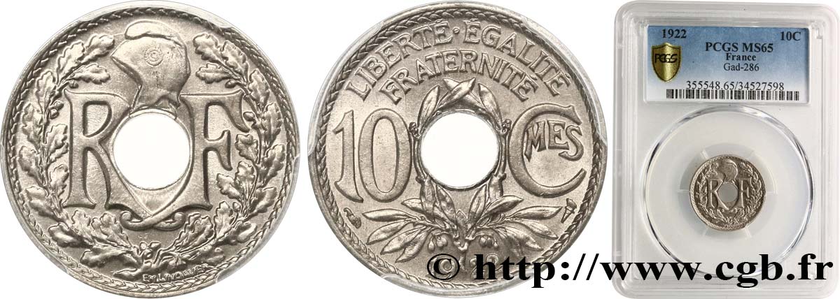 10 centimes Lindauer 1922  F.138/6 ST65 PCGS
