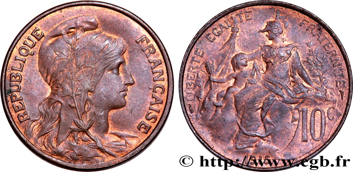 10 centimes Daniel-Dupuis 1915  F.136/24 SUP55 