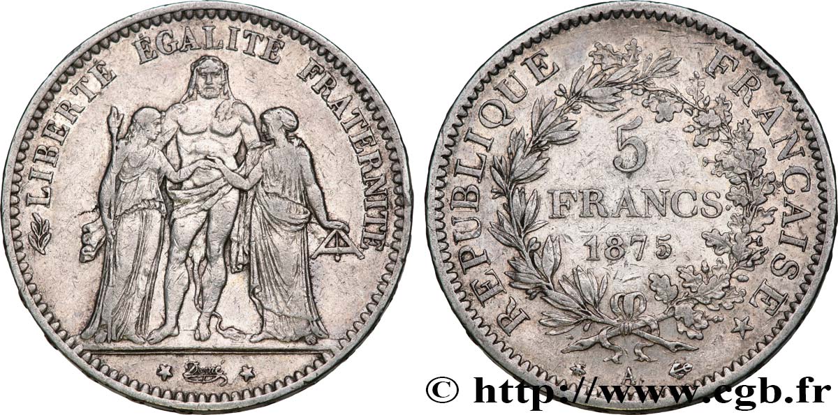 5 francs Hercule 1875 Paris F.334/14 BC+ 