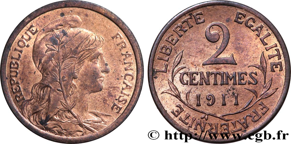 2 centimes Daniel-Dupuis 1911 Paris F.110/14 MS62 