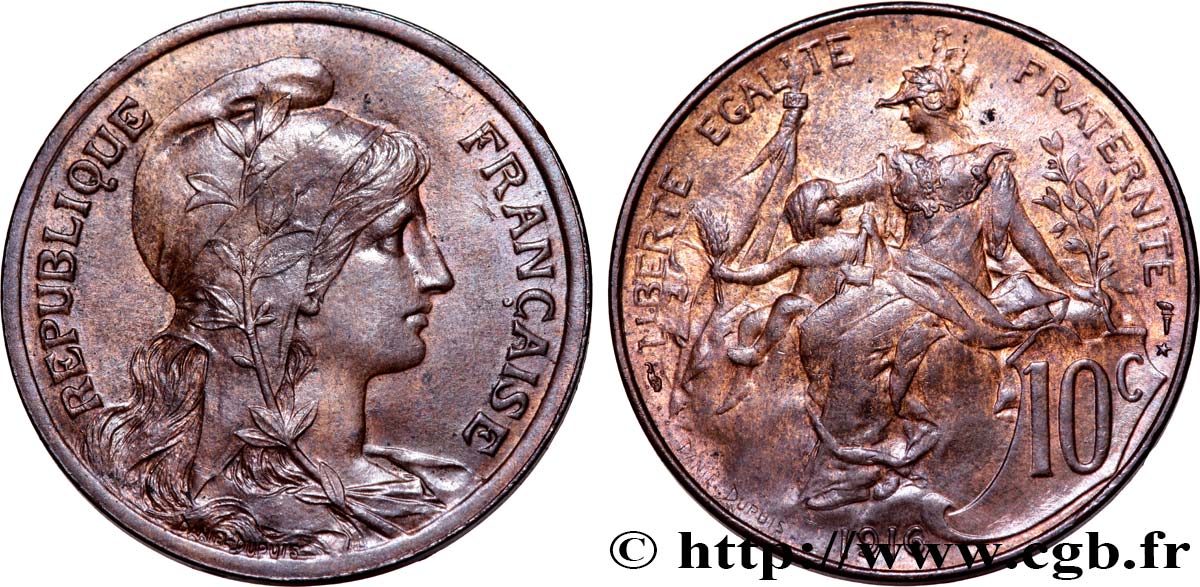 10 centimes Daniel-Dupuis 1916  F.136/27 SUP58 