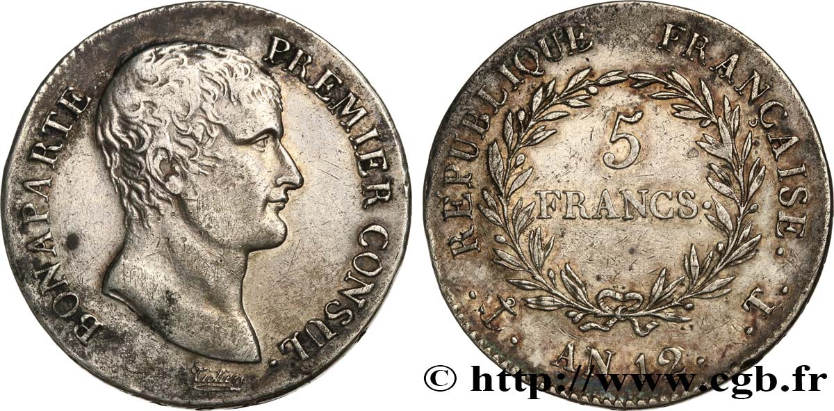 5 francs Bonaparte Premier Consul 1804 Nantes F.301/24 BB40 
