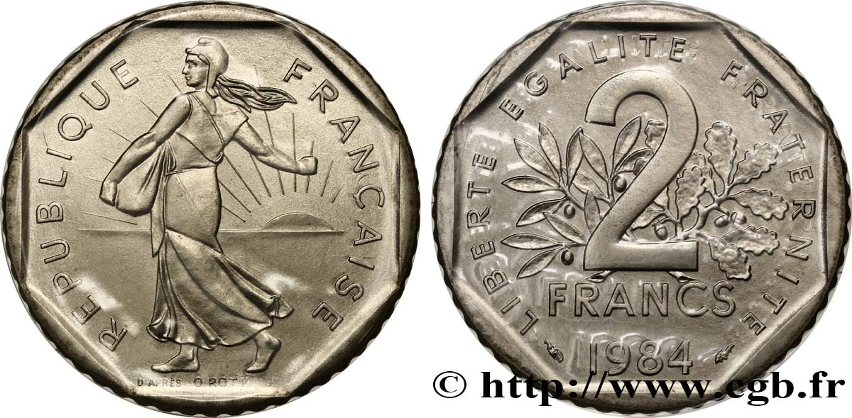2 francs Semeuse, nickel 1984 Pessac F.272/8 FDC 