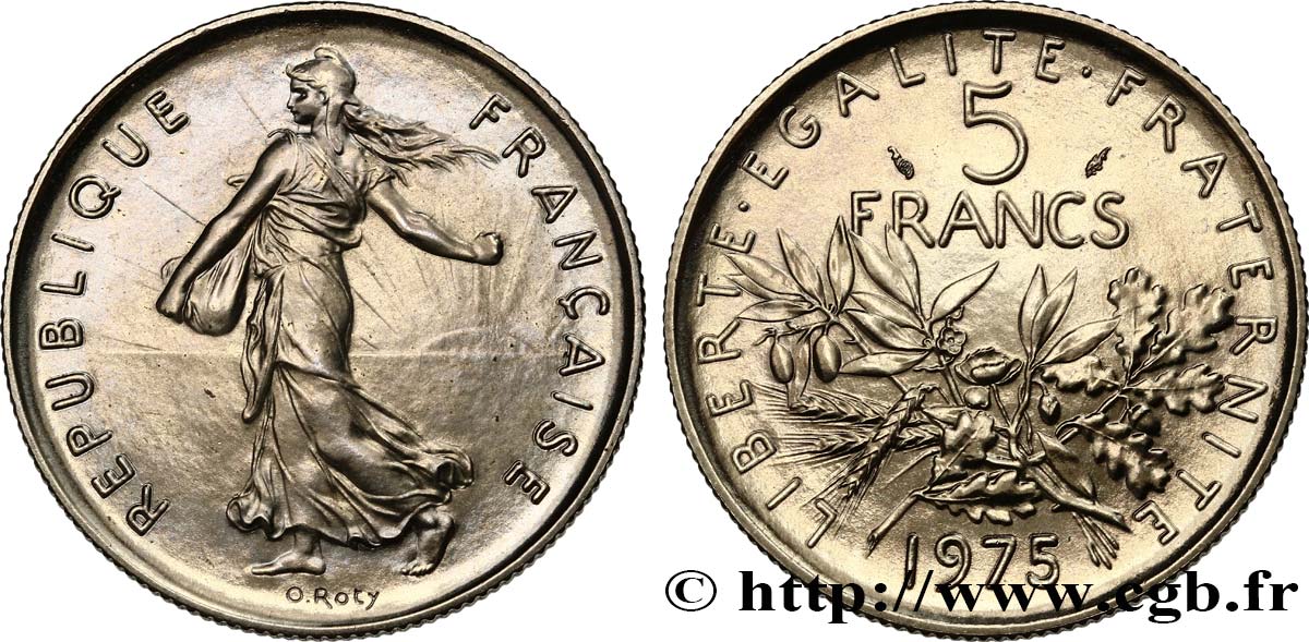 5 francs Semeuse, nickel 1975 Paris F.341/7 MS 
