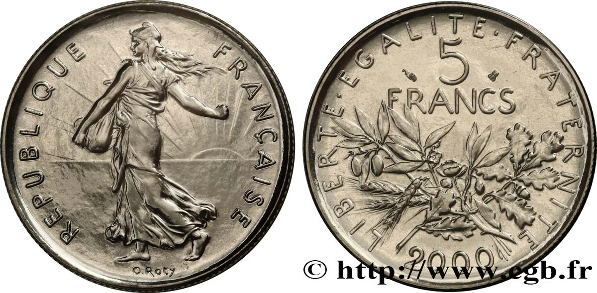 5 francs Semeuse, nickel 2000 Pessac F.341/36 ST 